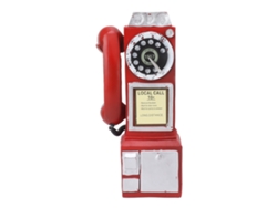 Teléfono decorativo de resina roja para bar
