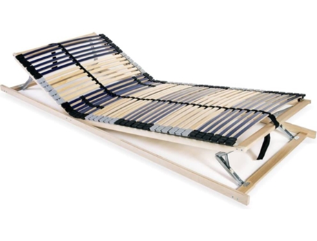 vidaXL Somier de láminas 42 láminas 7 zonas 90x200 cm