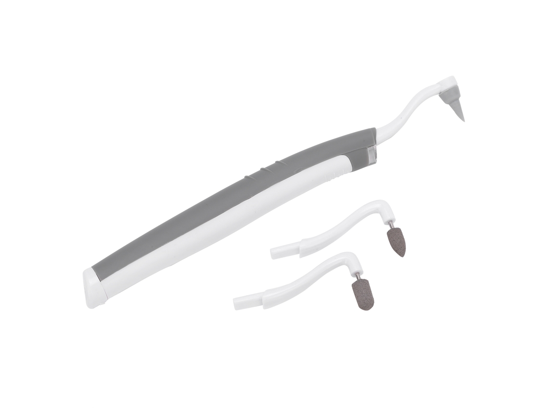 Cepillo De Dientes Eléctrico Portátil Sonic Scaler, Limpiador Y Pulidor Dental Con 3 Cabezales, Abs Gris Claro.