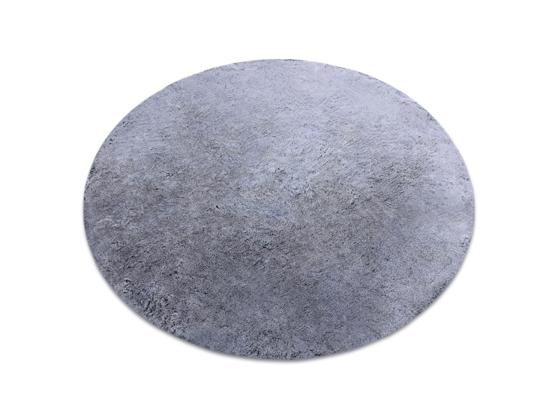 Alfombra de Lavado Moderna Lapin Círculo, Shaggy Antideslizante Negro / Marfil (circulo 160 cm)