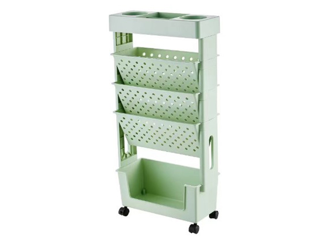 Estantería Móvil Giratoria De Plástico Con Ruedas, De Varios Niveles Para Libros Y Organización.
