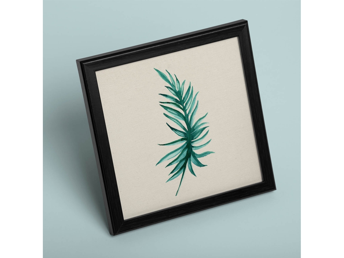 Póster NACNIC de Flores y Naturaleza. Cuadrada Verde Encantada, Ilustrada con Dibujos A Color.