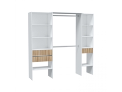 Armario vestidor Ethna Blanco Artik (Blanco Mate) - Natur x 187 x 40 cm