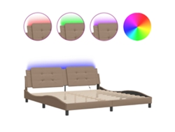 Maison Exclusive - Estructura De Cama Con Led Sin Colchón Zadar Capuchino 200x200 Cm