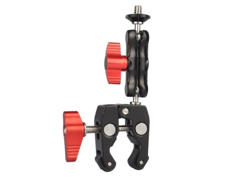 Abrazadera de cabeza de bola multifunción Abrazadera de montaje de bola Brazo ic Super con rosca de 1/4 pulgadas-20 para monitor de plataforma de j...