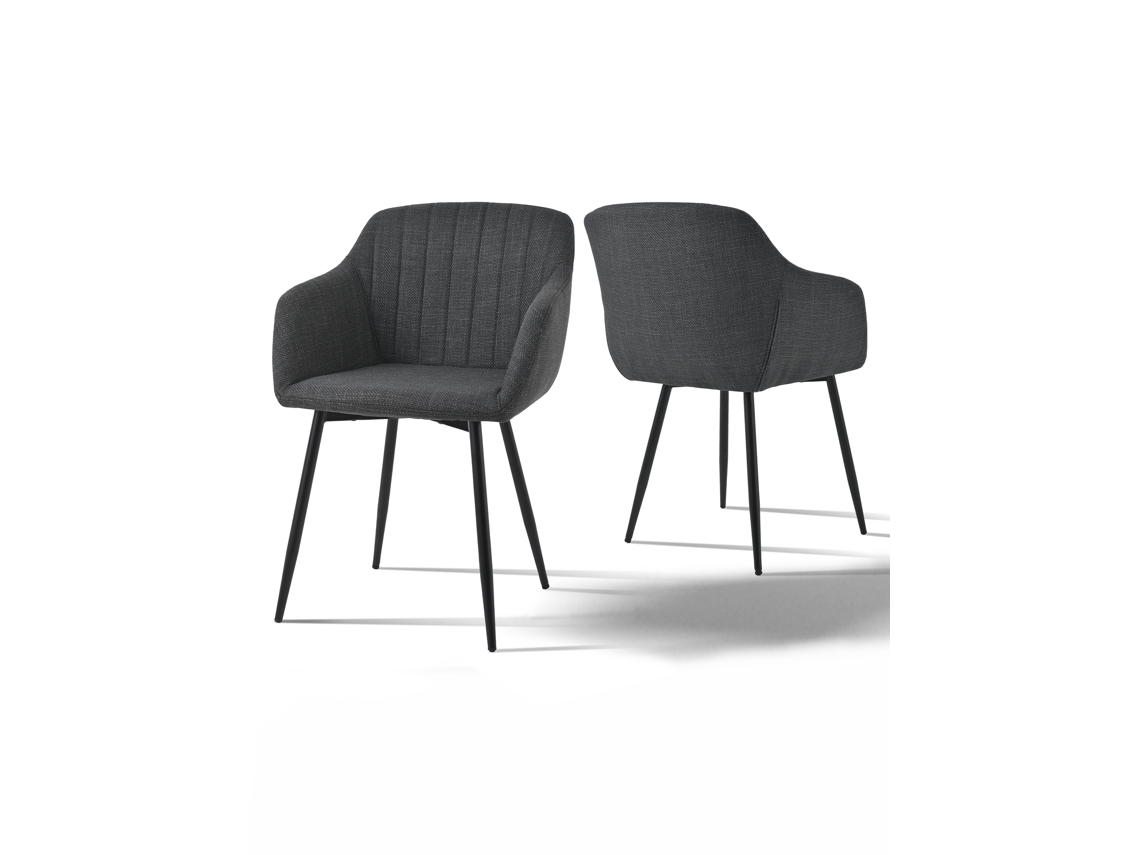 Sillas De Comedor Goeurvant 711(pack De 2, Gris Tinta, Tela)