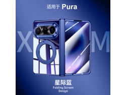 (blue Hd Huawei Puraxmax Classic Edition) Funda De Teléfono Soporte Giratorio Funda Electrochapada Membrana Integrada