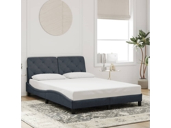 Estructura De Cama Sin Colchón Terciopelo Gris Oscuro 140x190cm
