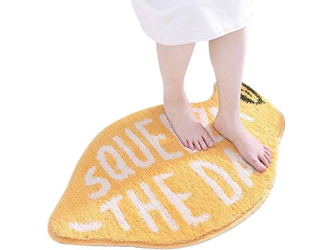 2026-alfombra Baño Forma Limón Niños Suave Absorbente Antideslizante Lavable 40x60cm Decoración Baño