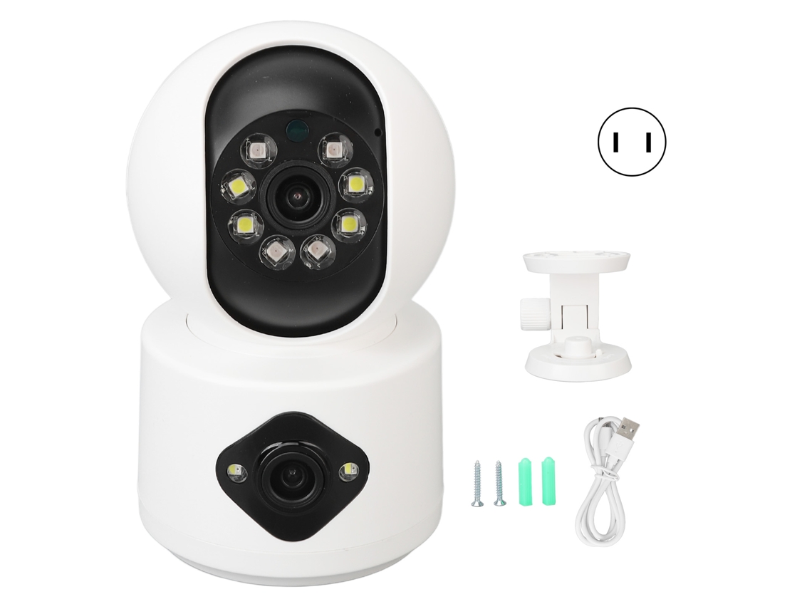 Cámara De Seguridad Wifi Inteligente Para Interiores, Visión Nocturna 1080p, Intercomunicador Bidireccional, 2.4ghz, Enchufe Estadounidense.