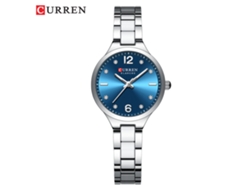 Relógio Feminino À Prova D'água (branco E Azul) Com Mostrador Pequeno, Relógio De Quartzo Simples Para Mulheres.
