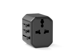 Adaptador De Tomada De Fonte De Alimentação Universal Para Vários Países Com 1 Tipo C/1 Usb GERTIZ
