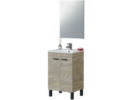 Mueble de Baño ARKITMOBEL PM50 (Roble Alaska - Melamina, Aluminio - 80 x 50 x 40 cm)