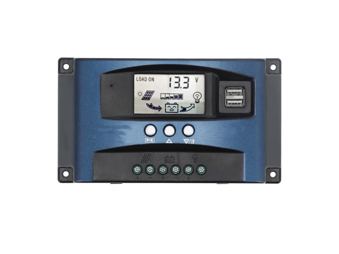 Veloriskku-controlador De Carga Solar Mppt Com Tela Lcd Regulador De Descarregamento 12v-24v 30a