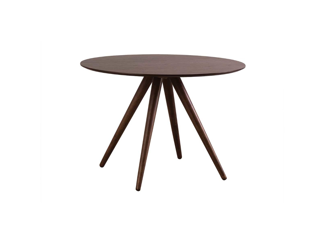 Mesa de comedor redonda diseño nogal D106 WALFORD MILIBOO