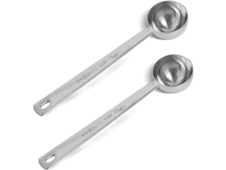 Cucharas Medidoras De Café De Acero Inoxidable Con Mango Largo (plateadas, 2 Unidades, 15 Ml)