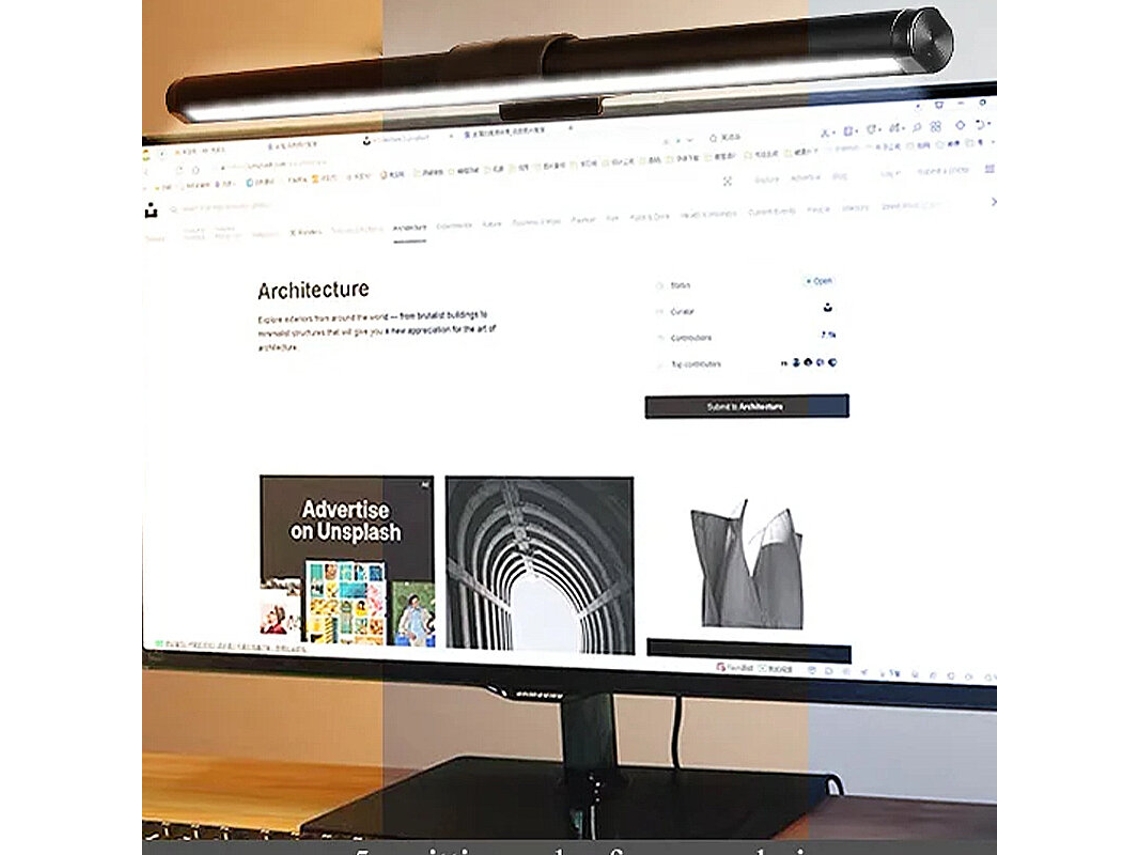 Monitor de computadora LED táctil de tres colores con brillo ajustable y protección ocular con control remoto