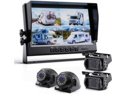 Sistema De Cámara De Visión Trasera 1080p Con Cuatro Pantallas Divididas De 9" Y Monitor Para Automóvil Para Visión Trasera/lateral.