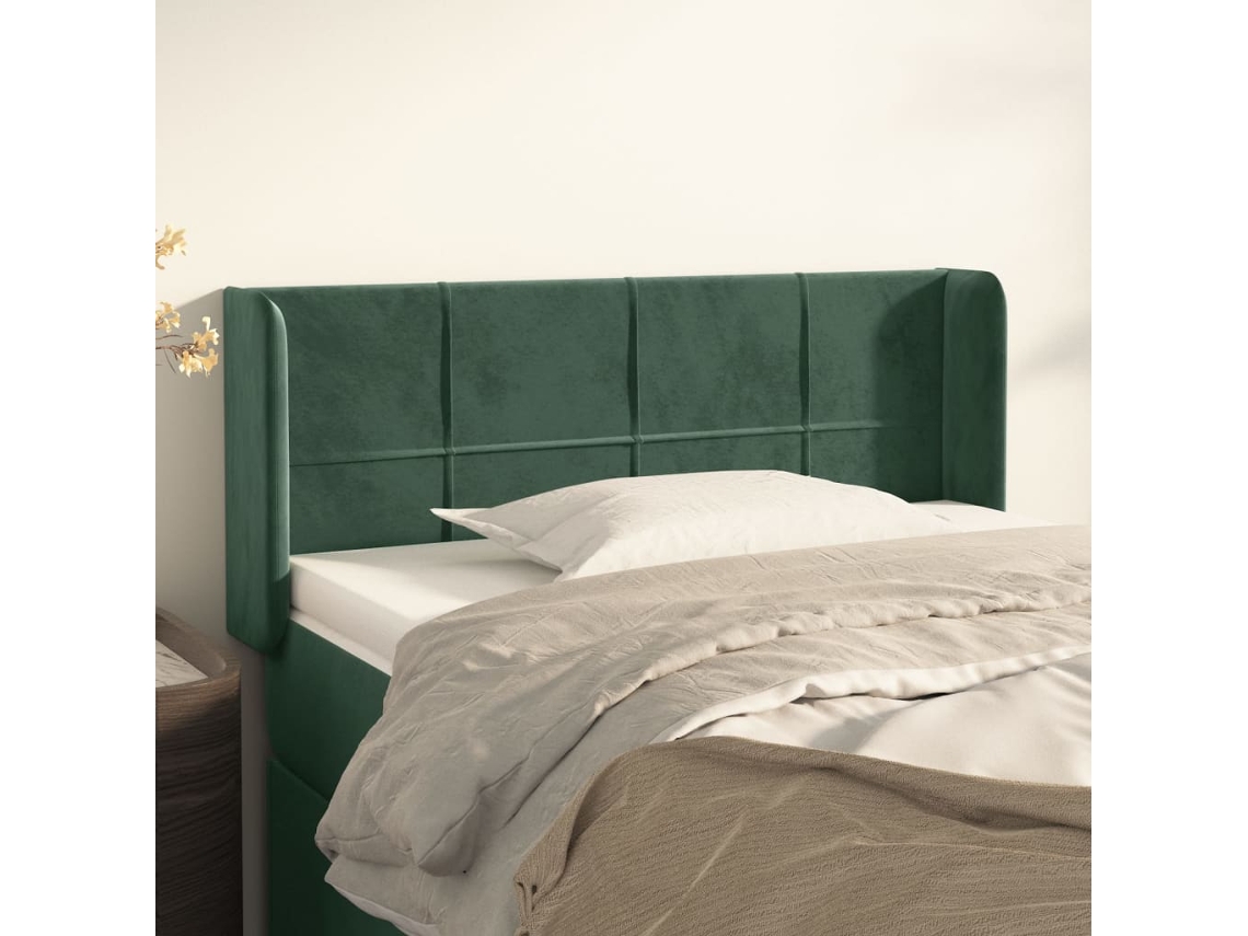Cabecero De Terciopelo Verde Oscuro 103x16x78/88 Cm