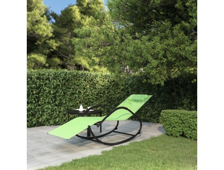 MAISON EXCLUSIVE Tumbona mecedora de acero y textilene verde