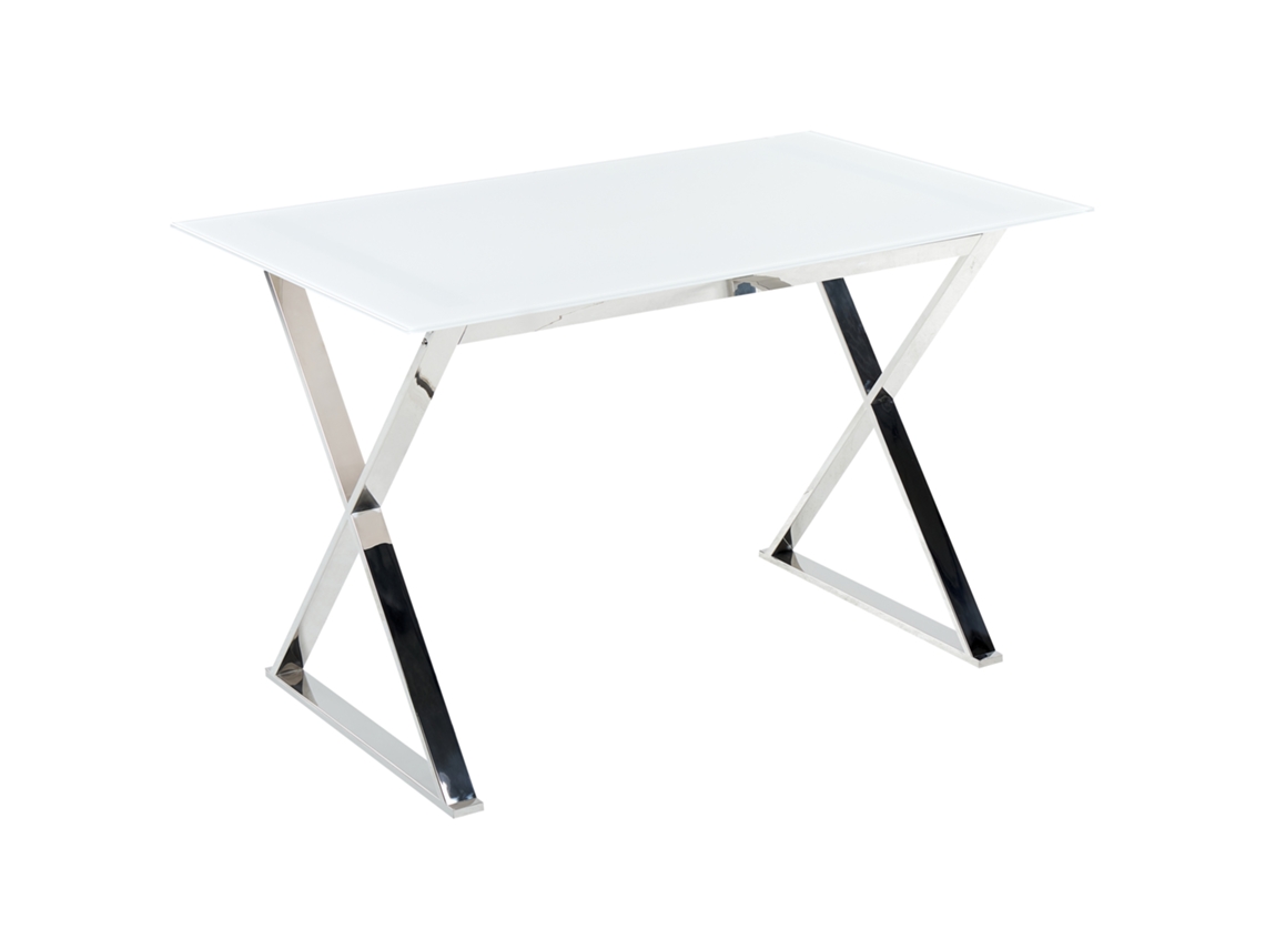 Mesa de comedor BELIANI Attica de Vidrio templado Blanco 70x120x75