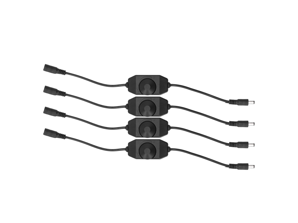 2026-4 Piezas Controlador De Intensidad Led 12v Regulador De Luz Sin Escalas Botón Negro Accesorio