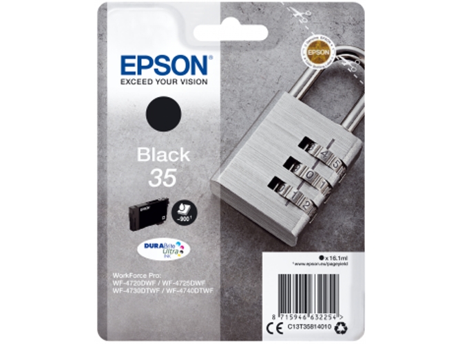 Cartucho de tinta original EPSON 35, Candado 16,1 ml , Negro, C13T35814010, T3581