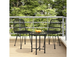 Sillas de jardín (2 unidades, 48 x 62 x 84 cm, mimbre sintético negro, DKD Home Decor)