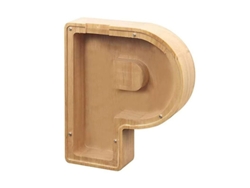 Hucha De Madera En Forma De Letra Para Guardar Monedas Tamaño 19x21x3.6cm Peso 280g P