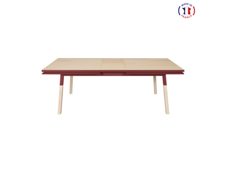 Mesa de Comedor Rectangular MON PETIT MEUBLE FRANÇAIS con 1 Extensión (Tabaco de Ruca - Madera - 120 x 76 x 80 cm)