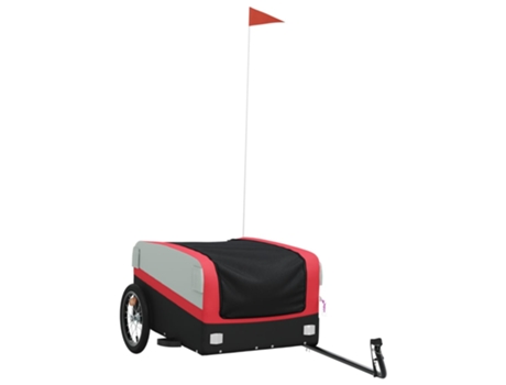 Remolque para bicicleta hierro VIDAXL negro y rojo (45 kg)