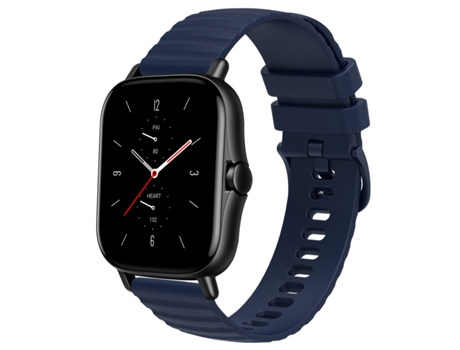 Correa de reloj inteligente de silicona de color sólido para Amazfit GTS 2 con patrón de puntos ondulados de 20 mm (azul marino)