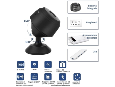 Mini Cámara ENZONS Mini 1080P Blanco