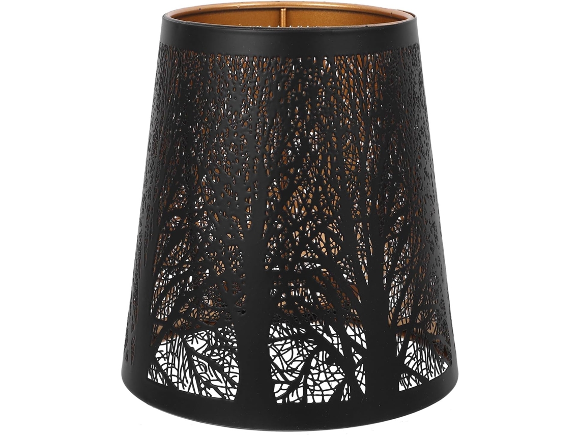 Lámpara De Hierro Hueco Tallada Con Motivo De Árbol, Iluminación Suave Y Decorativa Para Bombillas E27.