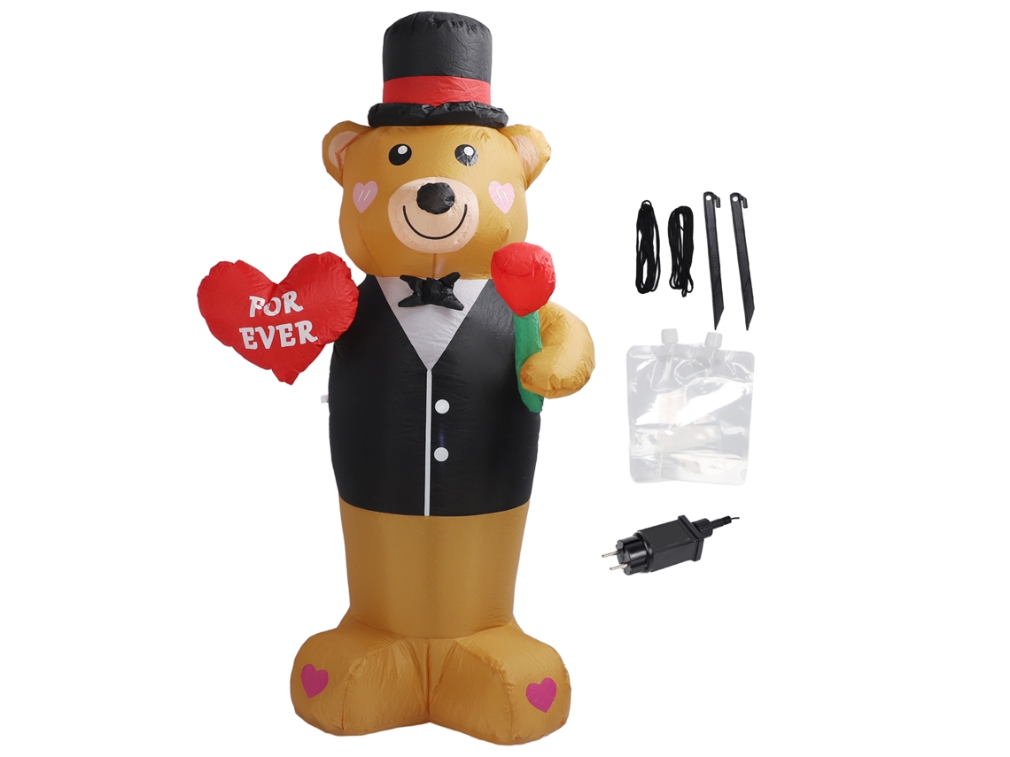 Oso de peluche inflable e impermeable con globo LED