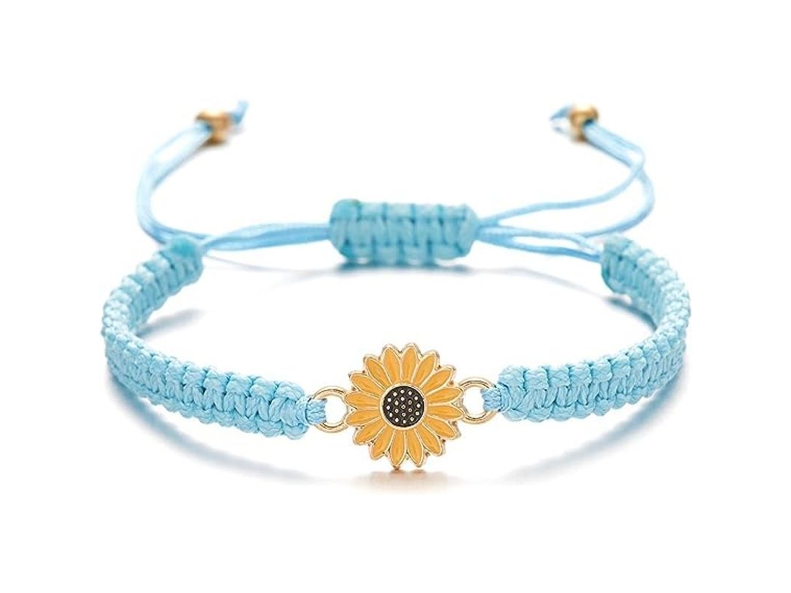 Pulseras Ajustables De Girasol Estilo Boho, Pulseras De La Amistad Hechas A Mano Con Cuerda