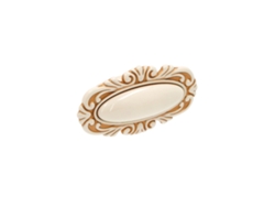 Pomo Para Muebles En Zamac Y Porcelana Distancia Entre Eje De 32 Mm Pátina Real En Oro Y Marfil.