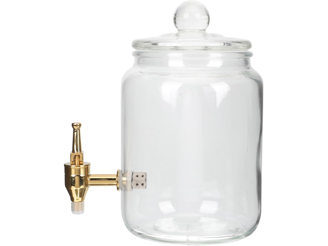Recipiente De Vidrio Transparente De 3 Litros Con Grifo De Cobre Inoxidable, Tarro