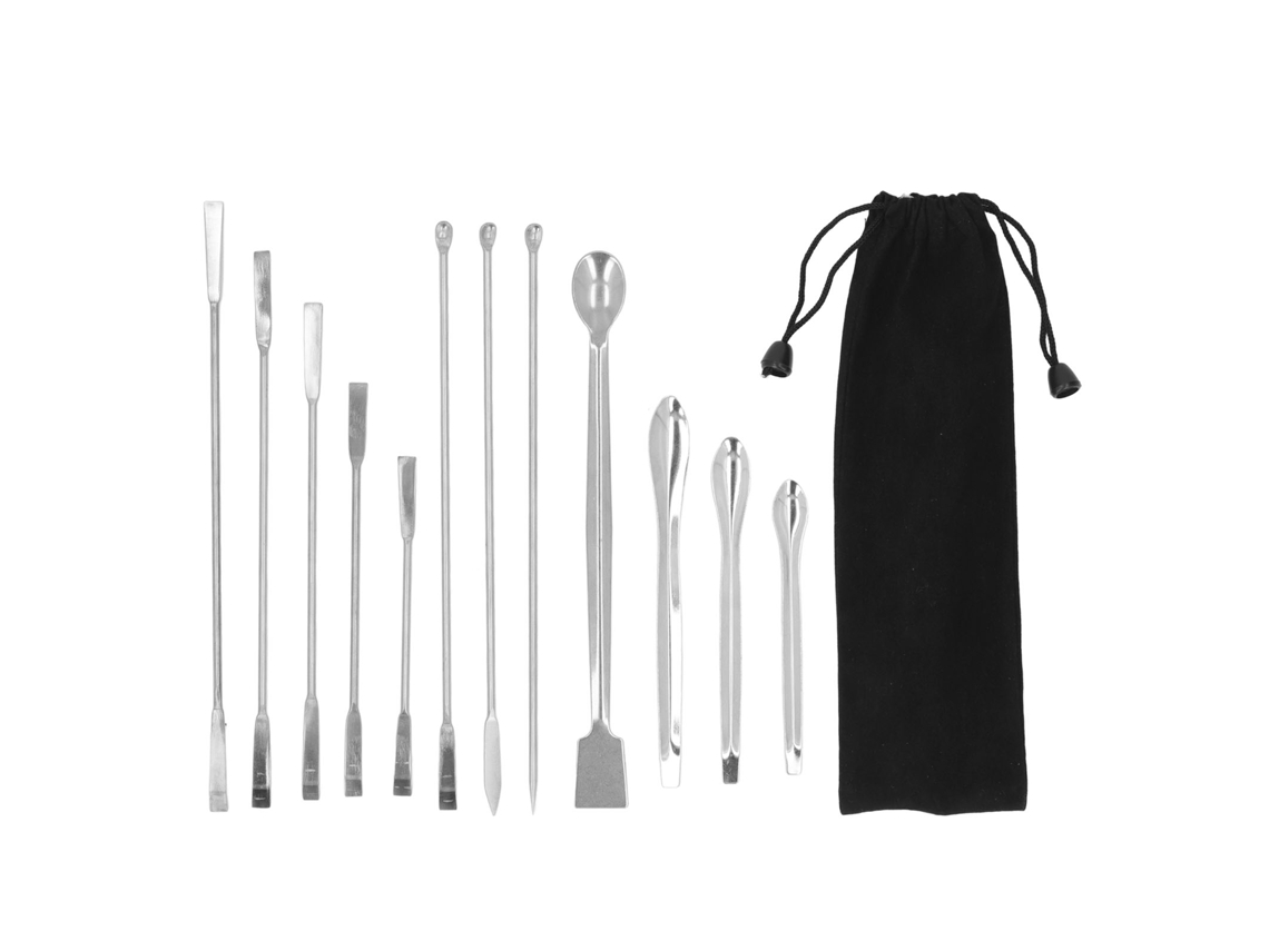 Juego De 12 Espátulas De Laboratorio De Acero Inoxidable, Cucharas Y Recogedores De Reactivos.