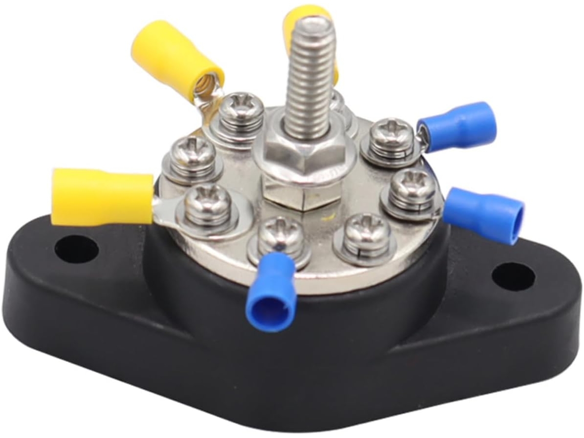 Bloque De Distribución De Acero Inoxidable De 8 Terminales Para Circuitos Eléctricos De 12 V Y 48 V Resistentes A La Corrosión