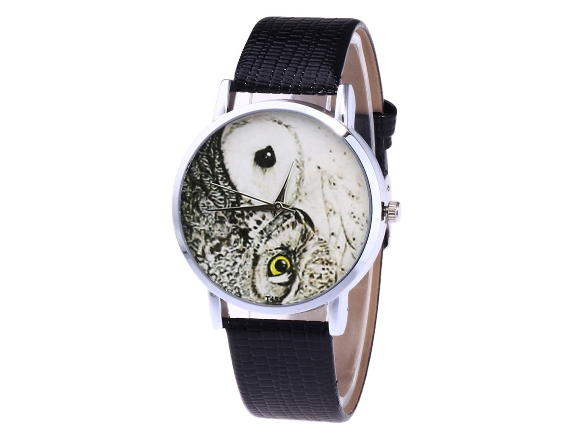 Reloj De Cuarzo Unisex De Cuero Pu Zhoulianfa Dial Redondo Negro Para Estudiantes