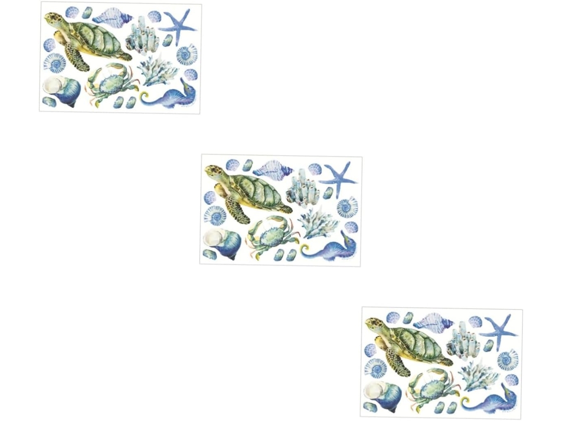 Pegatinas De Pared Removibles De 3 Piezas Con Diseño Del Mundo Marino Para La Decoración Del Dormitorio.
