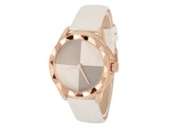 Reloj De Pulsera Analógico Para Mujer Con Correa De Cuero, Movimiento De Cuarzo Y Esfera Redonda Blanca.