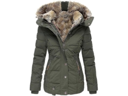 Chaqueta De Plumas Informal De Invierno Para Mujer, Cálida, De Manga Larga, Con Cremallera Y Bolsillos.