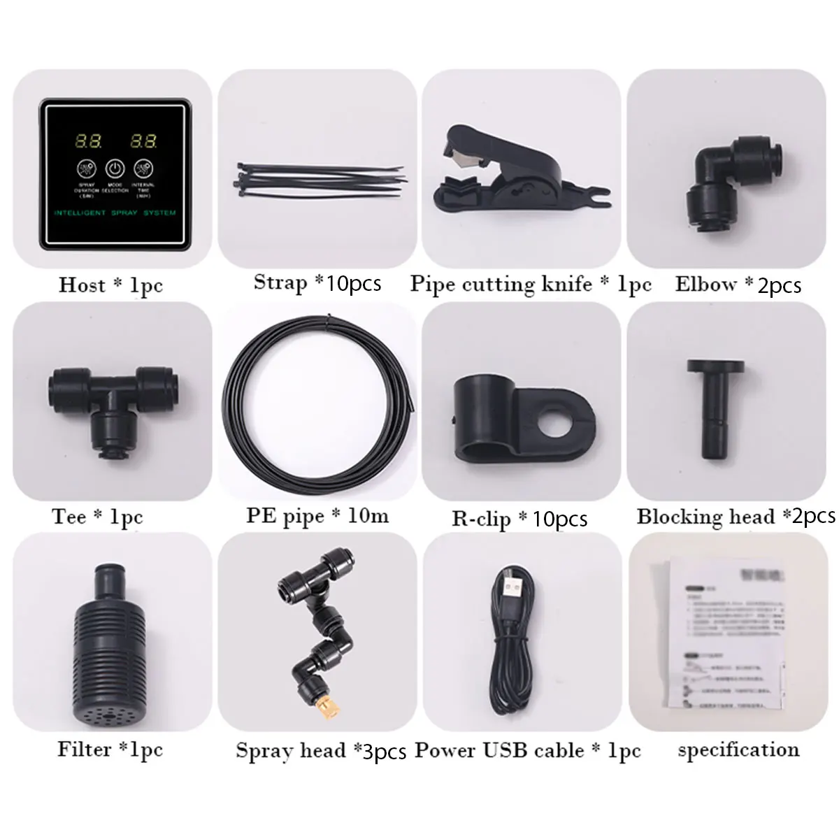 (3 Boquillas) Sistema De Rociado Automático Por Nebulización Con Pantalla Táctil Y Temporizador Electrónico Para Zonas Tropicales.