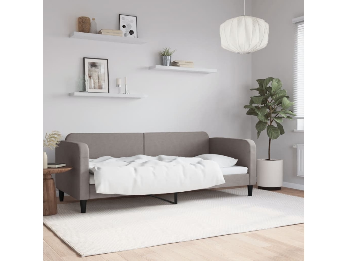 Sofá Cama Sin Colchón Tela Gris Taupe 80x200 Cm