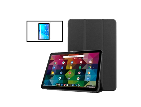 Kit De Cubierta Completa De Vidrio Templado 5D De Protección Anti-Impacto De Cuero De Primera Calidad Para TCL Tab 10s - Negro PHONECARE