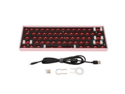 Kit De Bricolaje Para Teclado Mecánico De 61 Teclas, Inalámbrico 2.4g, Bluetooth 3.0, 5.0, Con Cable, Usb Tipo C, Rgb, Rosa.