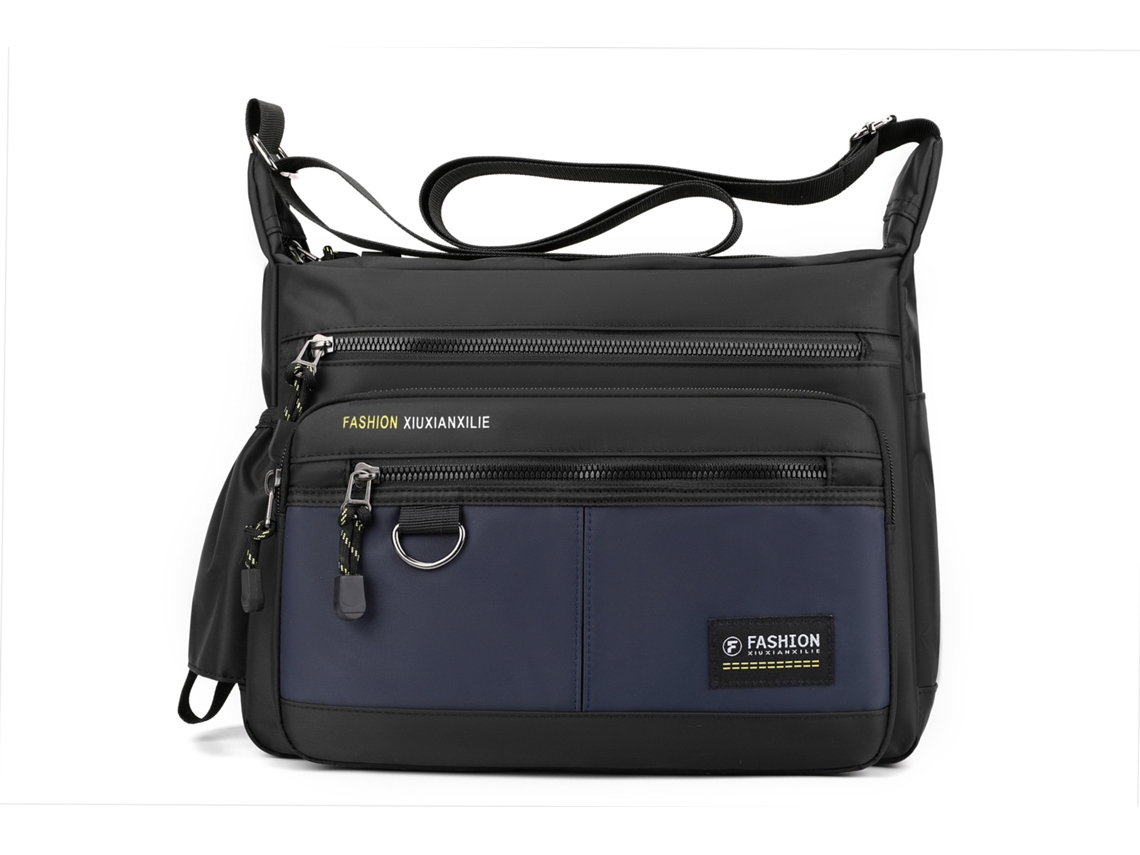 Bolso bandolera informal para hombre, sencillo y moderno (azul oscuro), bolso cruzado para viajes, gran capacidad.