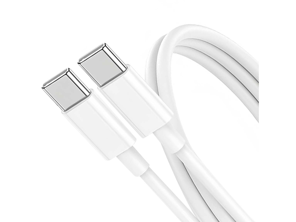 Cable de carga GRAB N GO 3A y sincronización USB-C a USB-C de 60 W y 1 m, color blanco